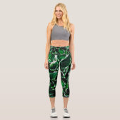 Hosta undulata lebhafte grüne Pflanze Blätter Capri Leggings (Vorderseite)