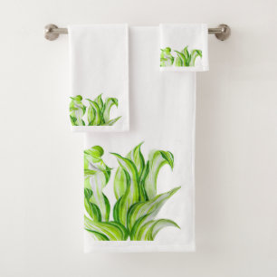 'Hosta with Mosta' auf einem Badetuch-Set Badhandtuch Set