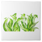 'Hosta with Mosta' auf einer Keramik Tile Fliese (Vorderseite)
