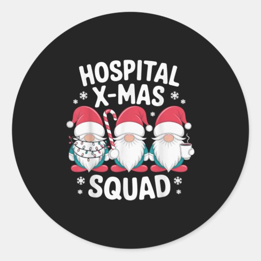 Hostal Xmas Squad Krankenschwester Weihnachtsherbe Runder Aufkleber (Vorderseite)