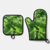 "Hostas" Ofenhandschuh & Topflappen-Set (Vorderseite)