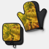 "Hostas" Ofenhandschuh & Topflappen-Set (Vorderseite/Rückseite)