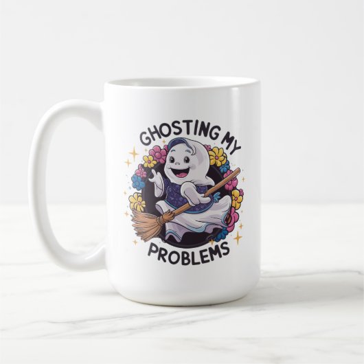 Hosten Sie meine Probleme, lustig Spooky Ghost-Des Kaffeetasse (Links)