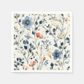 Hostess Blue Floral Watercolor Event Serviette (Vorderseite)