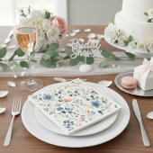 Hostess Blue Floral Watercolor Event Serviette