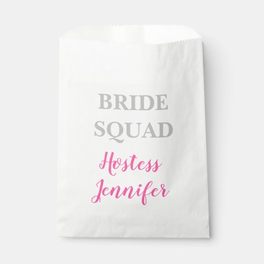Hostess Bride Squad Name Wedding Bachelorette Geschenktütchen (Vorderseite)