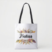 Hostess Burgundy Floral Text Hochzeit im Herbst Tasche (Vorderseite)