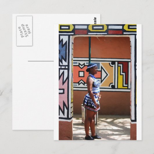 Hostess in Lesedi Postkarte (Vorne/Hinten)