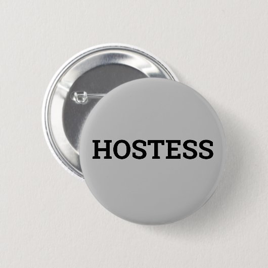 Hostess Minimalistisches Brautparty Geschenke Hoch Button (Vorne & Hinten)