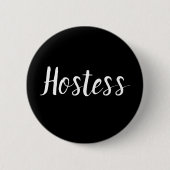Hostess Minimalistisches Brautparty Geschenke Hoch Button (Vorderseite)