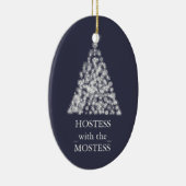 Hosteß mit dem Mostess Weihnachtsweihnachten Keramikornament (Rechts)