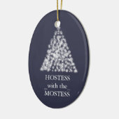 Hosteß mit dem Mostess Weihnachtsweihnachten Keramikornament (Links)