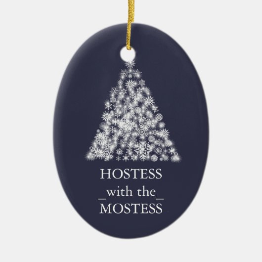 Hosteß mit dem Mostess Weihnachtsweihnachten Keramikornament (Vorne)
