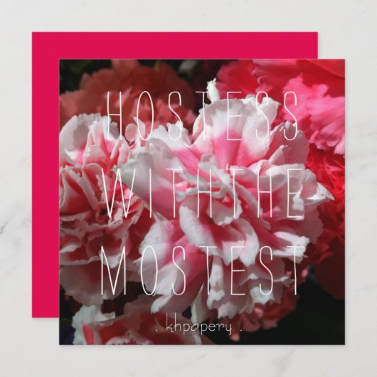 Hostess mit dem Mostest! Dankeskarte Einladung (Vorne/Hinten)