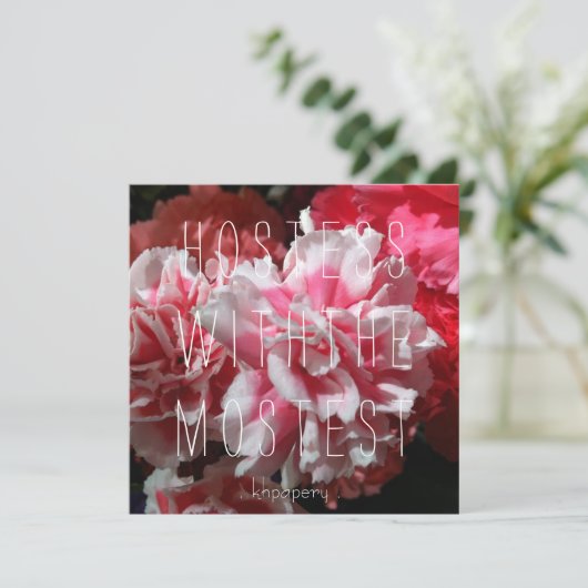 Hostess mit dem Mostest! Dankeskarte Einladung (Stehend Vorderseite)