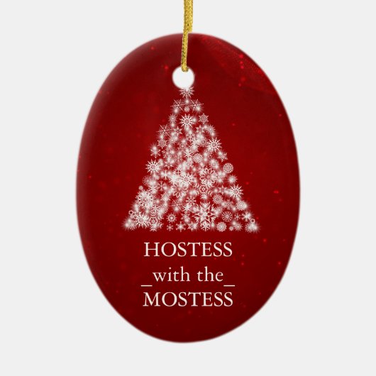 Hostess mit Mostess Weihnachten Keramik Ornament (Vorne)