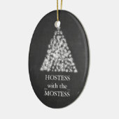 Hostess mit Mostess Weihnachtskhalkboard Keramik Ornament (Links)