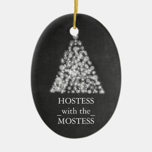 Hostess mit Mostess Weihnachtskhalkboard Keramik Ornament (Vorne)