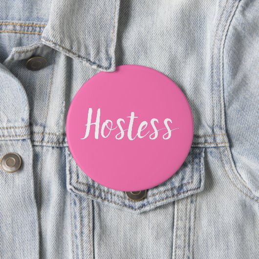 Hostess Pink Brautparty - Hochzeiten Schaltfläche Button (Beispiel)
