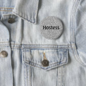 Hostess Silver Glitzer Brautparty Hochzeitsgeschen Button (Beispiel)