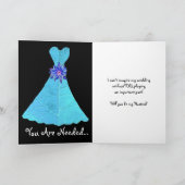 Hostessen-Hochzeits-Einladung - TÜRKIS Kleid Einladung (Innenseite)