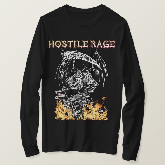 HOSTILE RAGE - Auf dem Rampage Long-Sleeve Logo-T- T-Shirt (Design vorne)