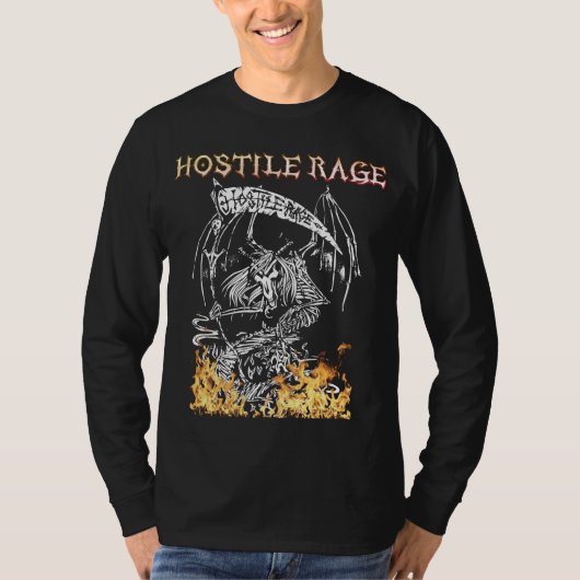 HOSTILE RAGE - Auf dem Rampage Long-Sleeve Logo-T- T-Shirt (Vorderseite)