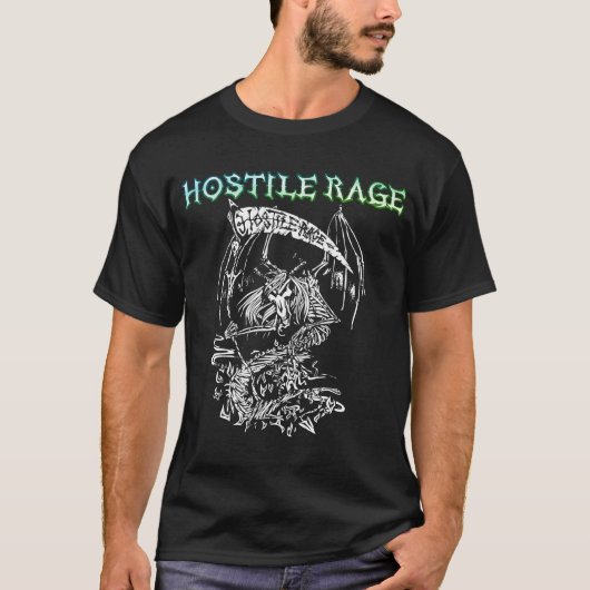 HOSTILE RAGE - Auf der Rampage GREEN LOGO T-Shirt (Vorderseite)