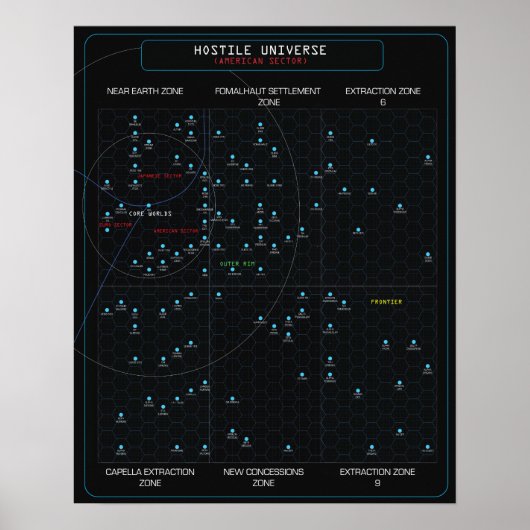 HOSTILE Star Map Poster (Vorne)