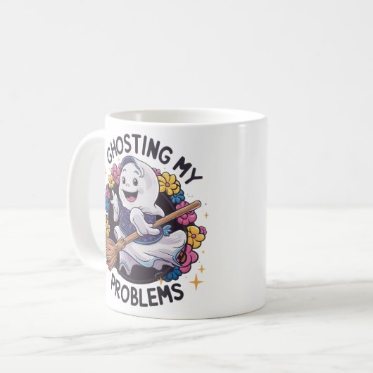 Hosting meiner Probleme, lustige Geister Design Fr Kaffeetasse (Vorderseite Links)
