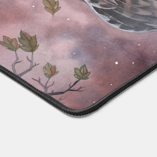 Hosting Owl and Fairy by Moonlight Fantasy Art Schreibtischunterlage (Ecke)