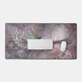 Hosting Owl and Fairy by Moonlight Fantasy Art Schreibtischunterlage (Tastatur & Maus)