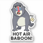 Hot Air Baboon Funny Farting Monkey Puff Aufkleber (Vorderseite)