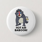 Hot Air Baboon Funny Farting Monkey Puff Button (Vorderseite)