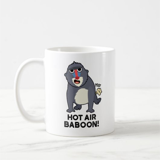 Hot Air Baboon Funny Farting Monkey Puff Kaffeetasse (Links)