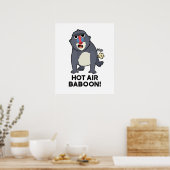 Hot Air Baboon Funny Farting Monkey Puff Poster (Küche)