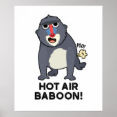 Hot Air Baboon Funny Farting Monkey Puff Poster (Vorne)