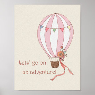 Hot Air Ballon Adventure Poster Retro Mauer Kunst