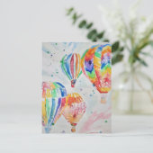 Hot Air Ballon Aquarellbilder Postkarten (Stehend Vorderseite)
