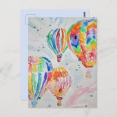 Hot Air Ballon Aquarellbilder Postkarten (Vorne/Hinten)