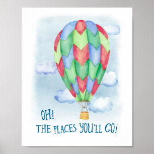 Hot Air Ballon Art Print Oh! Die Orte, an die wir Poster