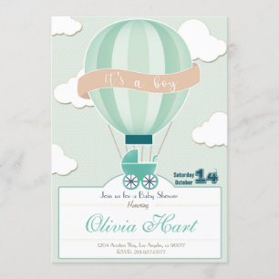 Hot Air Ballon Baby Shower Invitation ,(gehe ich Einladung