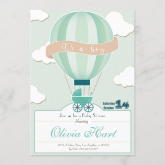 Hot Air Ballon Baby Shower Invitation ,(gehe ich Einladung