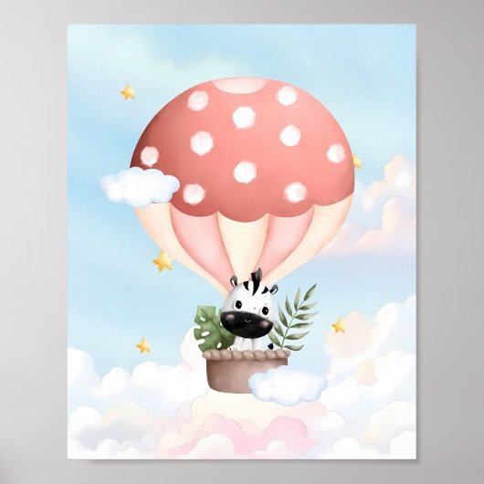 Hot Air Ballon Baby Zebra Poster (Vorne)