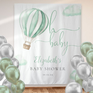 Hot Air Ballon Babydusche Foto Hintergrund Wandteppich