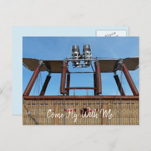 Hot Air Ballon Basket und Burner Postkarte (Vorne/Hinten)