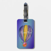Hot Air Ballon Blue Background Custom Gepäckanhänger (Rückseite vertikal)