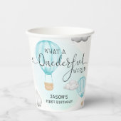 Hot Air Ballon Boys 1. Geburtstag Party Pappbecher (Vorderseite)