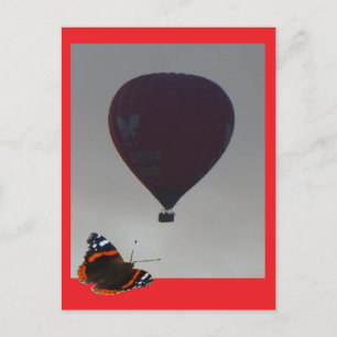 Hot Air Ballon Butterfly DIY Postkarte