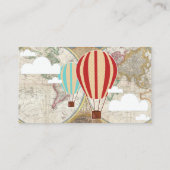 Hot Air Ballon & Clouds Weltkarte Windeln Raffel Begleitkarte (Rückseite)